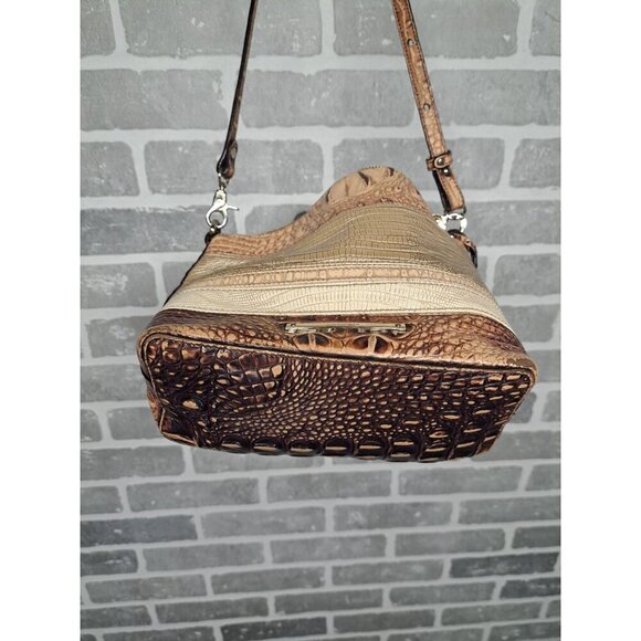 Brahmin Women Crossbody Satchel‎ Block Color Leather Bag - Picture 7 of 10